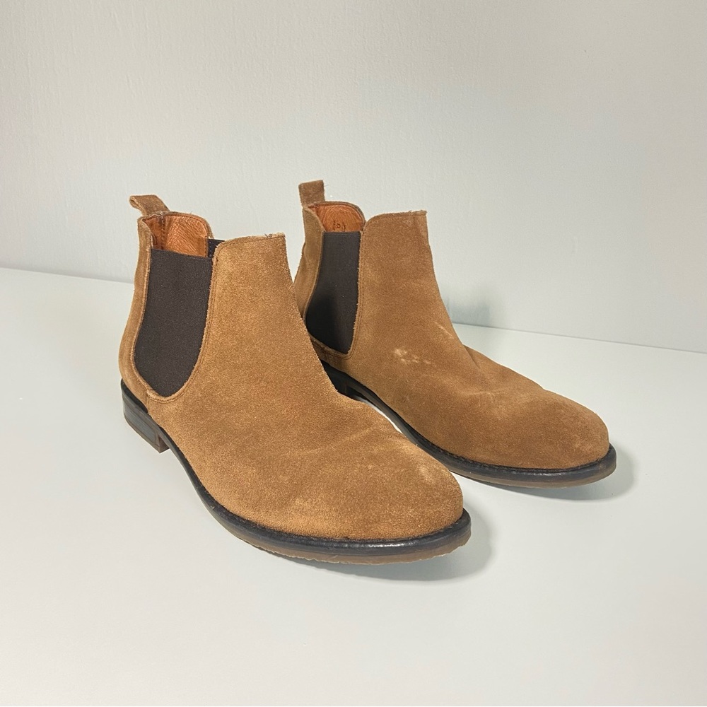 Womens Jack Wills Leather Suede Chelsea Boots Brown Size 9